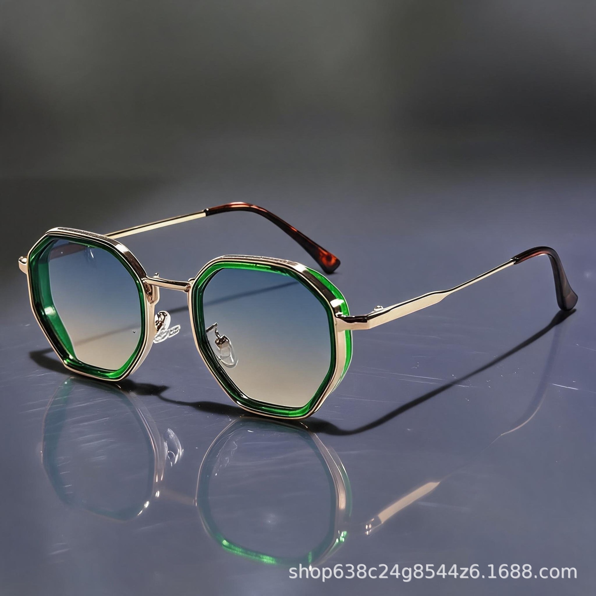Italy Fashion Street - Metal Polygon Retro Sunglasses Old Money