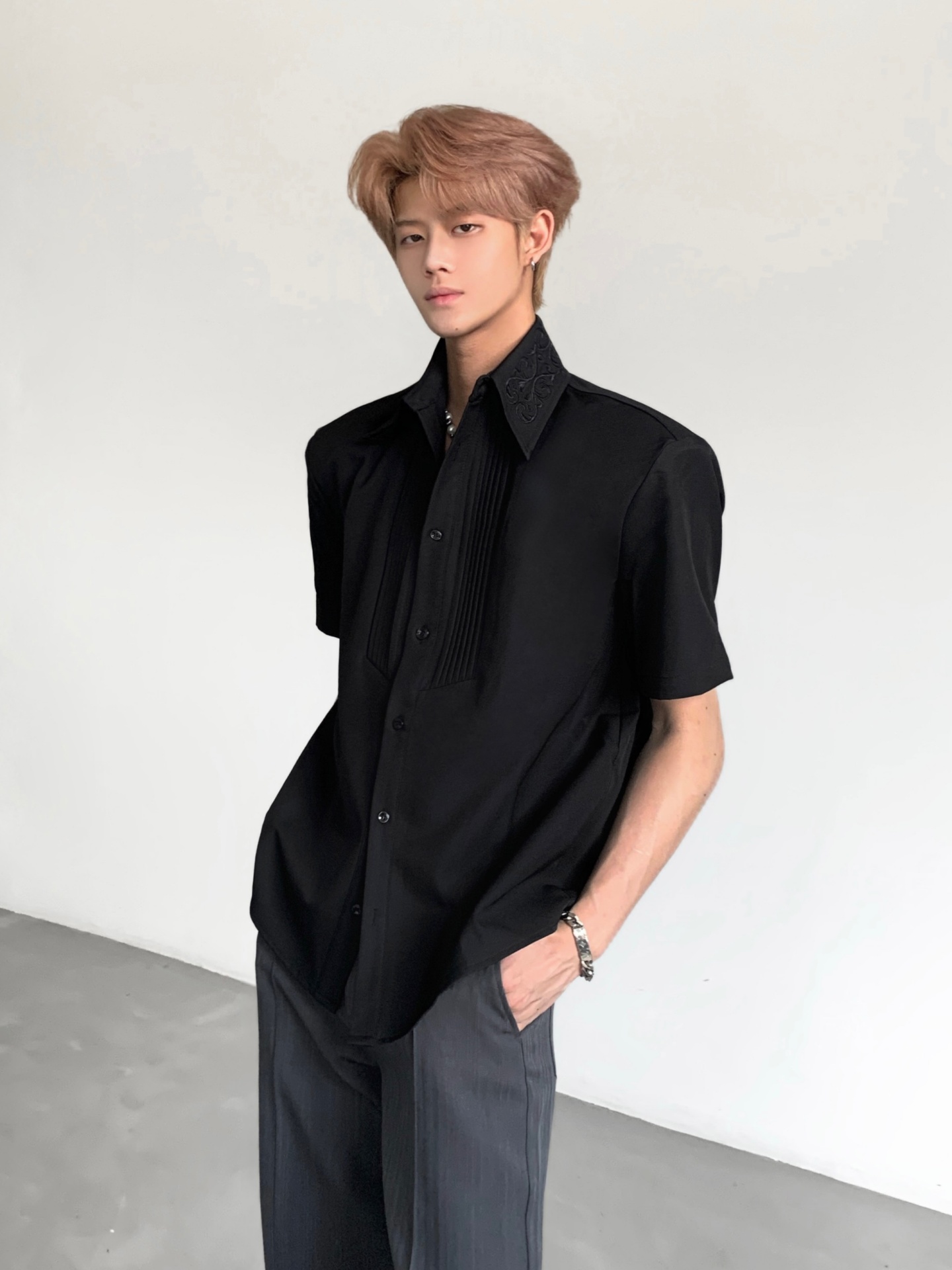 Urban Street Fashion Photography - Ace Tailors Heavy Embroidery Short Sleeve