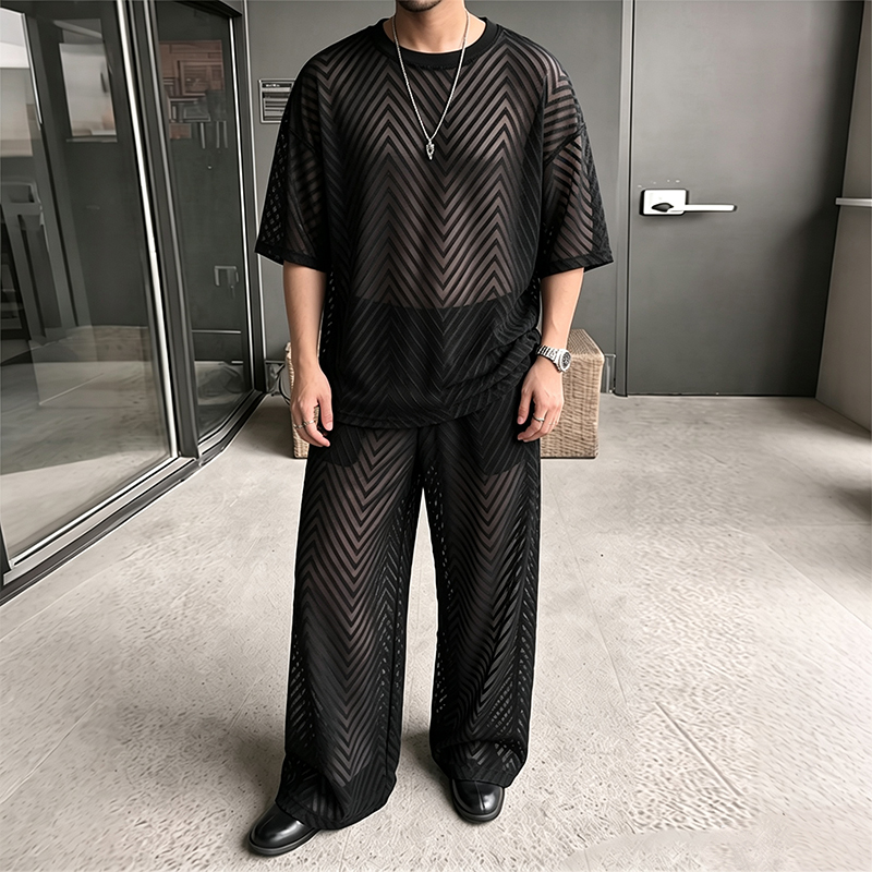 Street Fashion Dance - INCERUN Men's Sets See Through Mesh