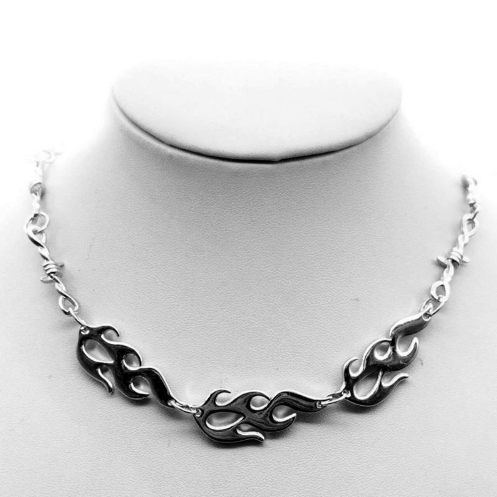 Fashion Street Singapore - Personality Fashionable Silver Color Thorn Flame