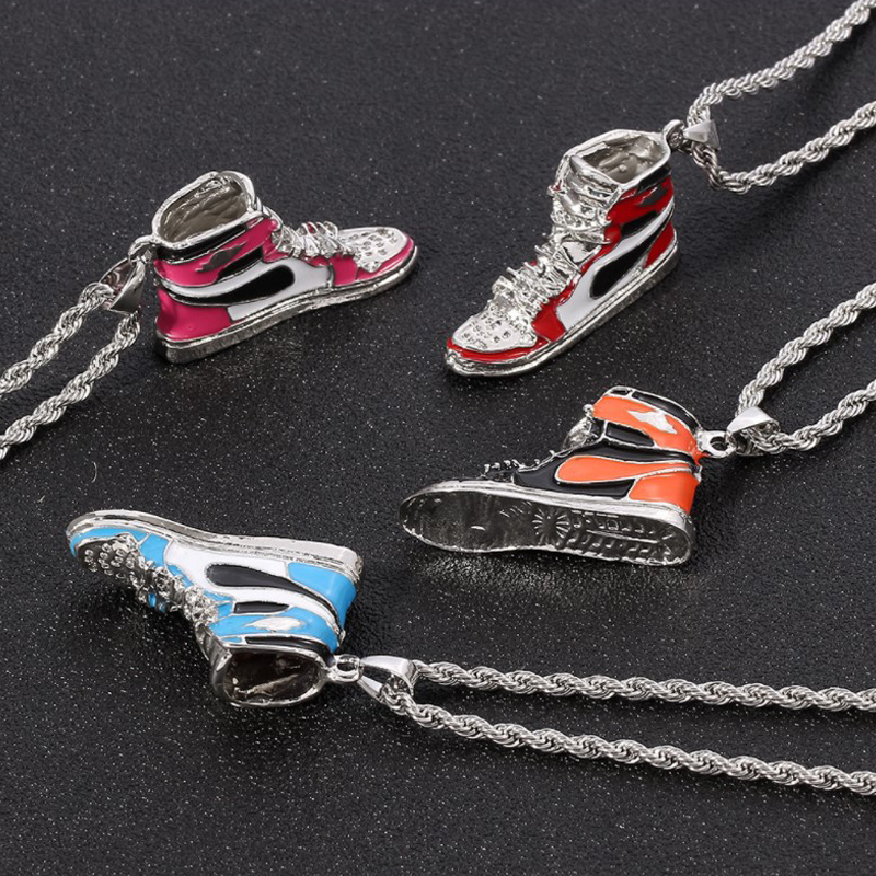 Fashion Street Singapore - Mini Hip-Hop Giày Sneaker Mặt Dây