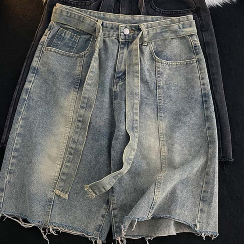 Summer Thin Fringed Denim Shor - đánh giá và giá Street Fashion In Japanese