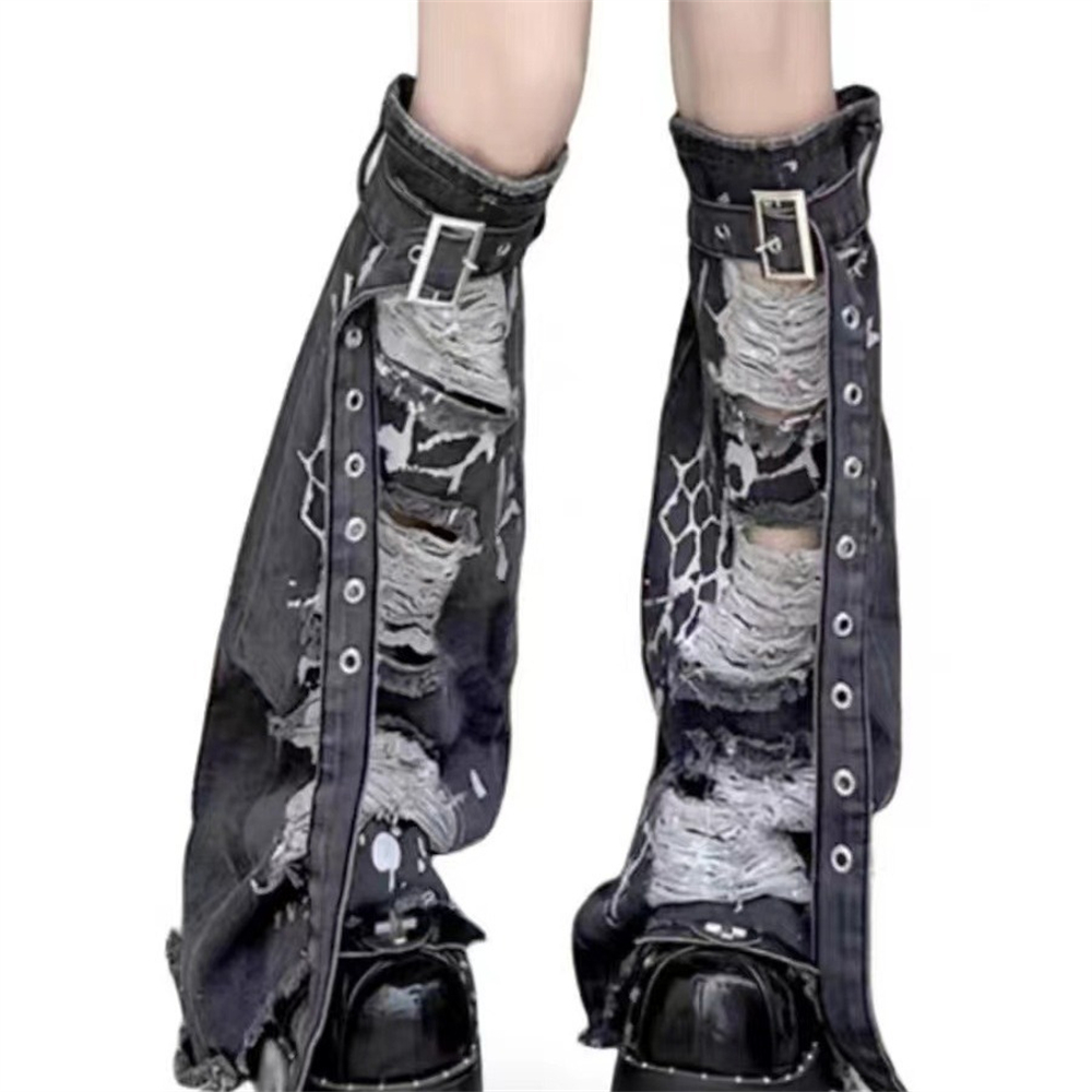 Fashion Buckle Belt Leg Warmer - đánh giá và giá Street Fashion In Japanese