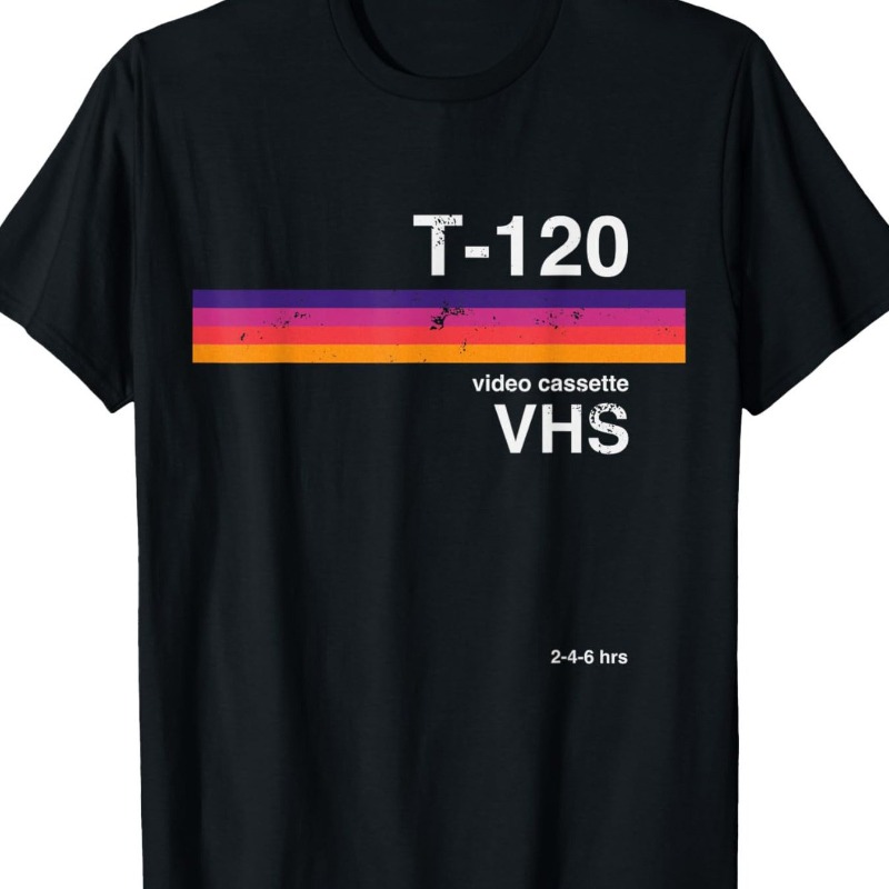 Retro VHS Video Pattern T-shir - đánh giá và giá Street Fashion Videos