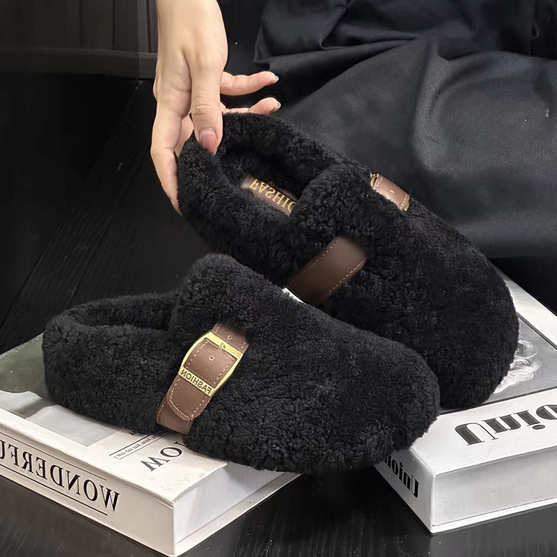 Fashion Lamb Wool Plush Slippe - đánh giá và giá Street Fashion Clothes