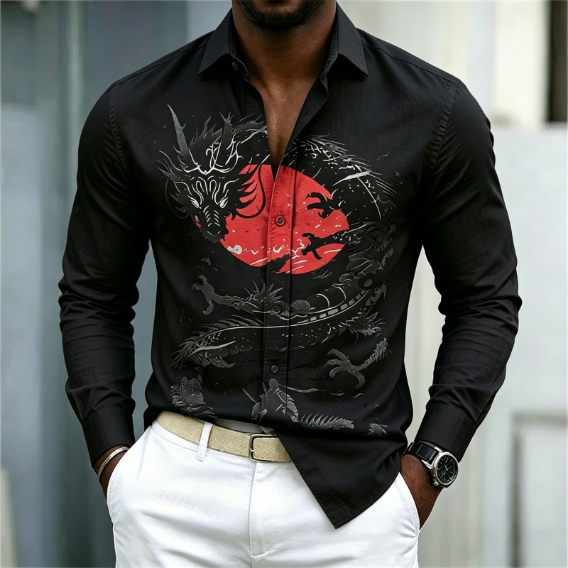 2026 New Men's Shirt White Bla - đánh giá và giá Street Fashion Clothes