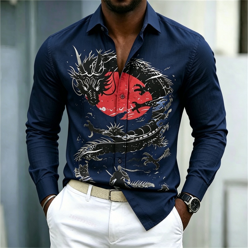 2026 New Men's Shirt White Bla - đánh giá và giá Street Fashion Clothes