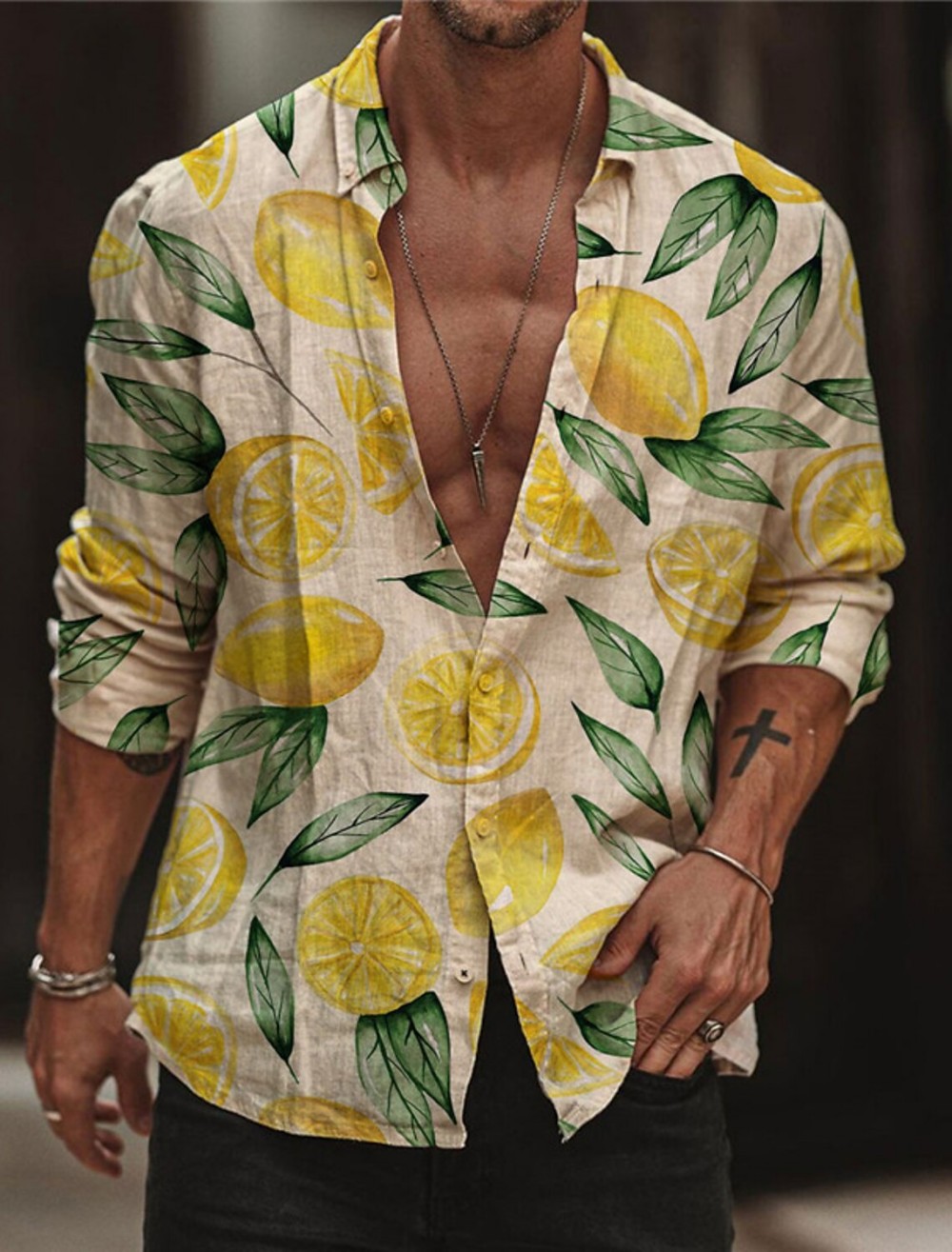 Men's Lemon Shirt Summer Hawai - đánh giá và giá Street Fashion Shanghai