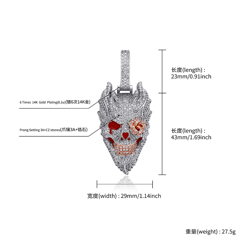 Silver Plated Devil Skull Pend - đánh giá và giá Fashion Street Singapore