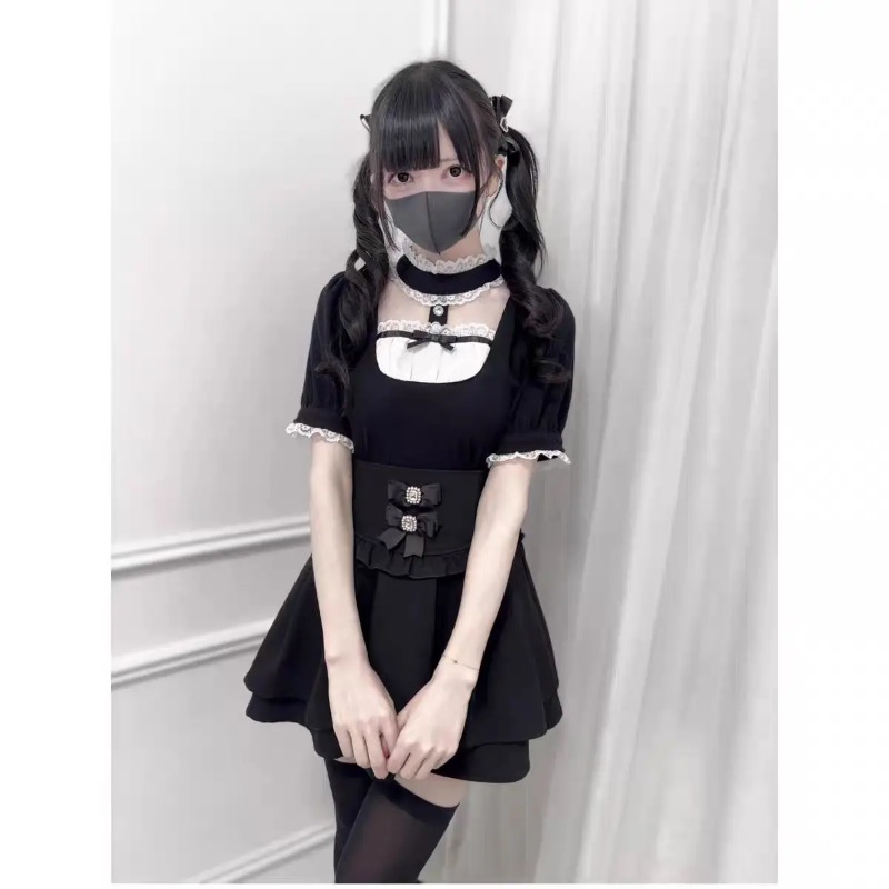 Gothic Sweet Ruffle Lace Plaid - đánh giá và giá Street Fashion In Japanese