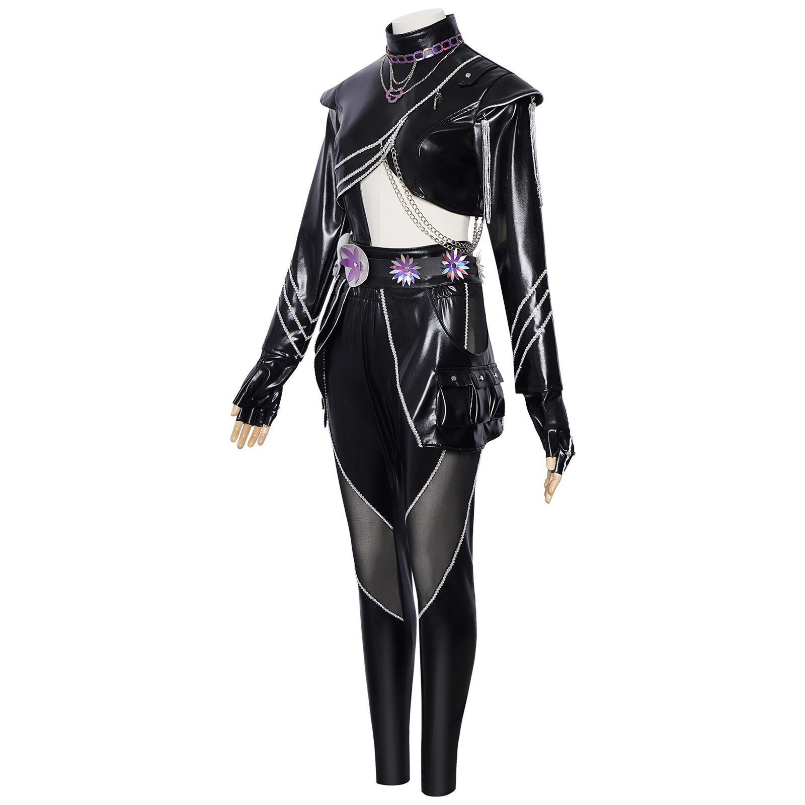 Kpop Outfits Women Black Purpl - đánh giá và giá Street Fashion Dance